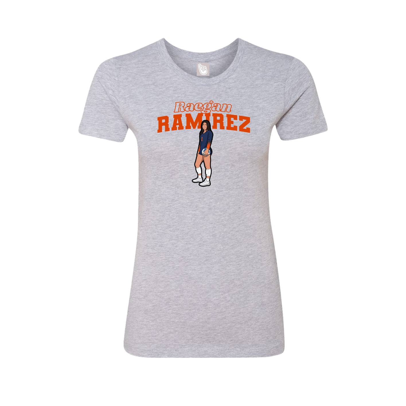 Fitted Women's Tee — Name Arch in Grey