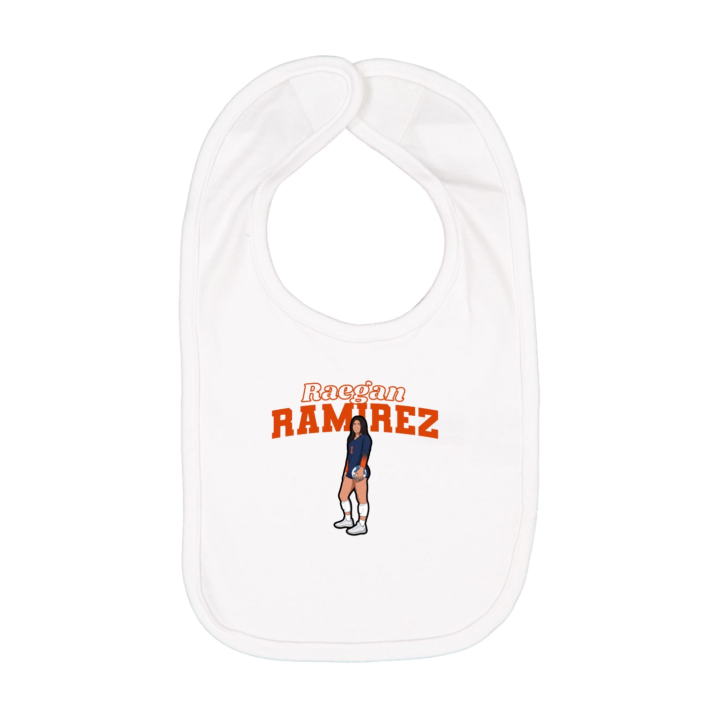 Infant Bib — Name Arch in White