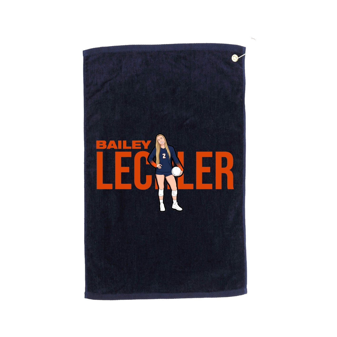 Golf Towel — Player Name in Navy