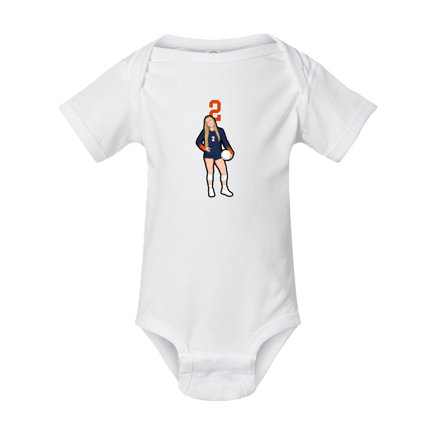 Baby Onesie — Number Top in White