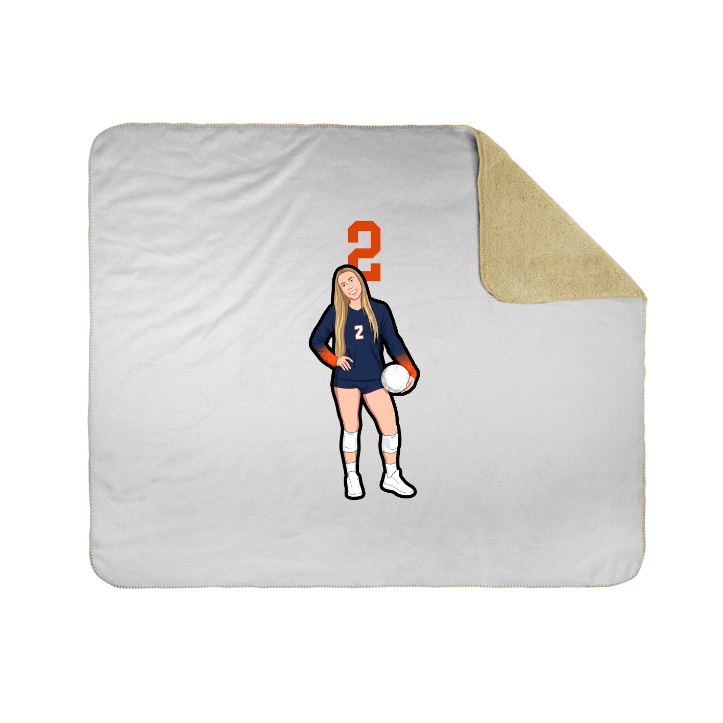 Throw Blanket — Number Top in White