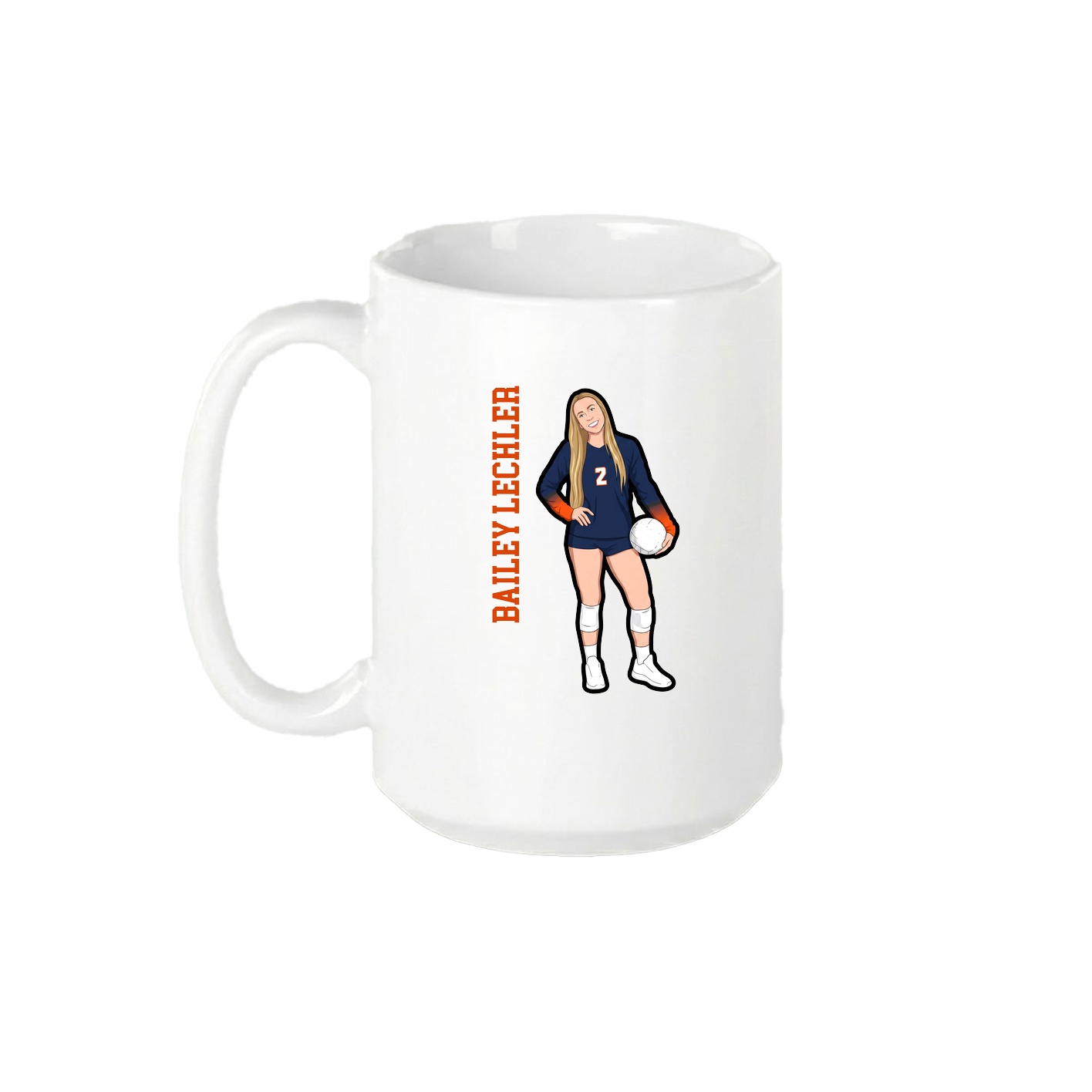 15oz Coffee Mug — Name Vertical in White