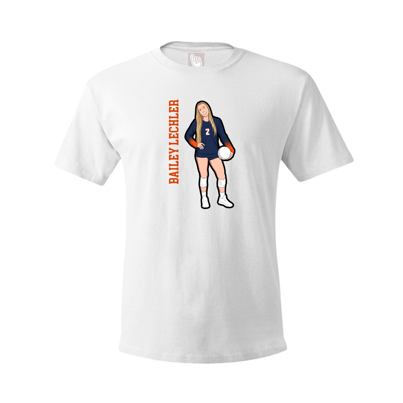 Youth Tee — Name Vertical in White