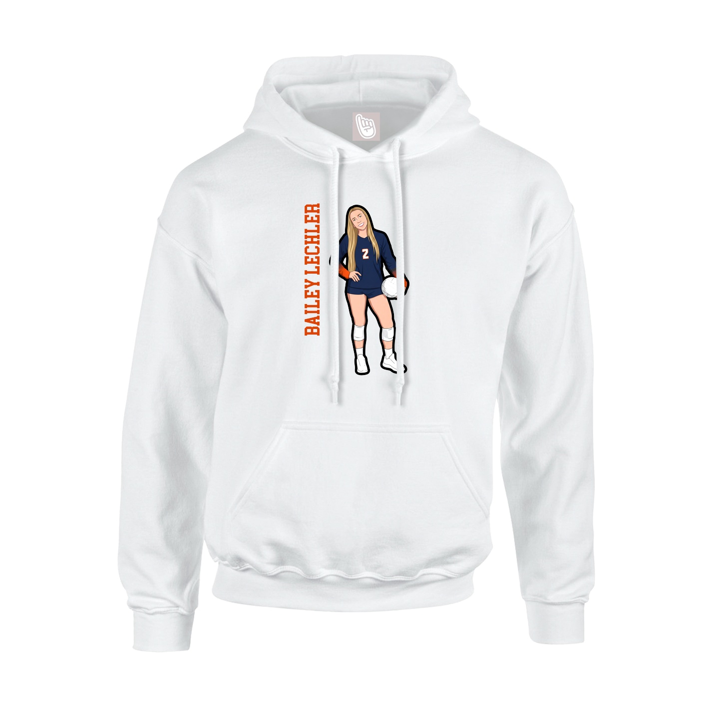 Youth Hoodie — Name Vertical in White