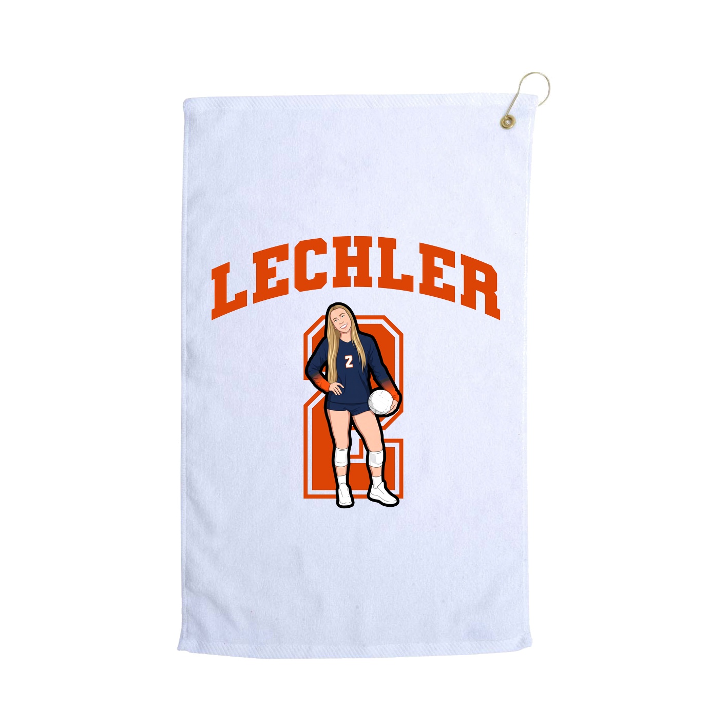 Golf Towel — Number in White