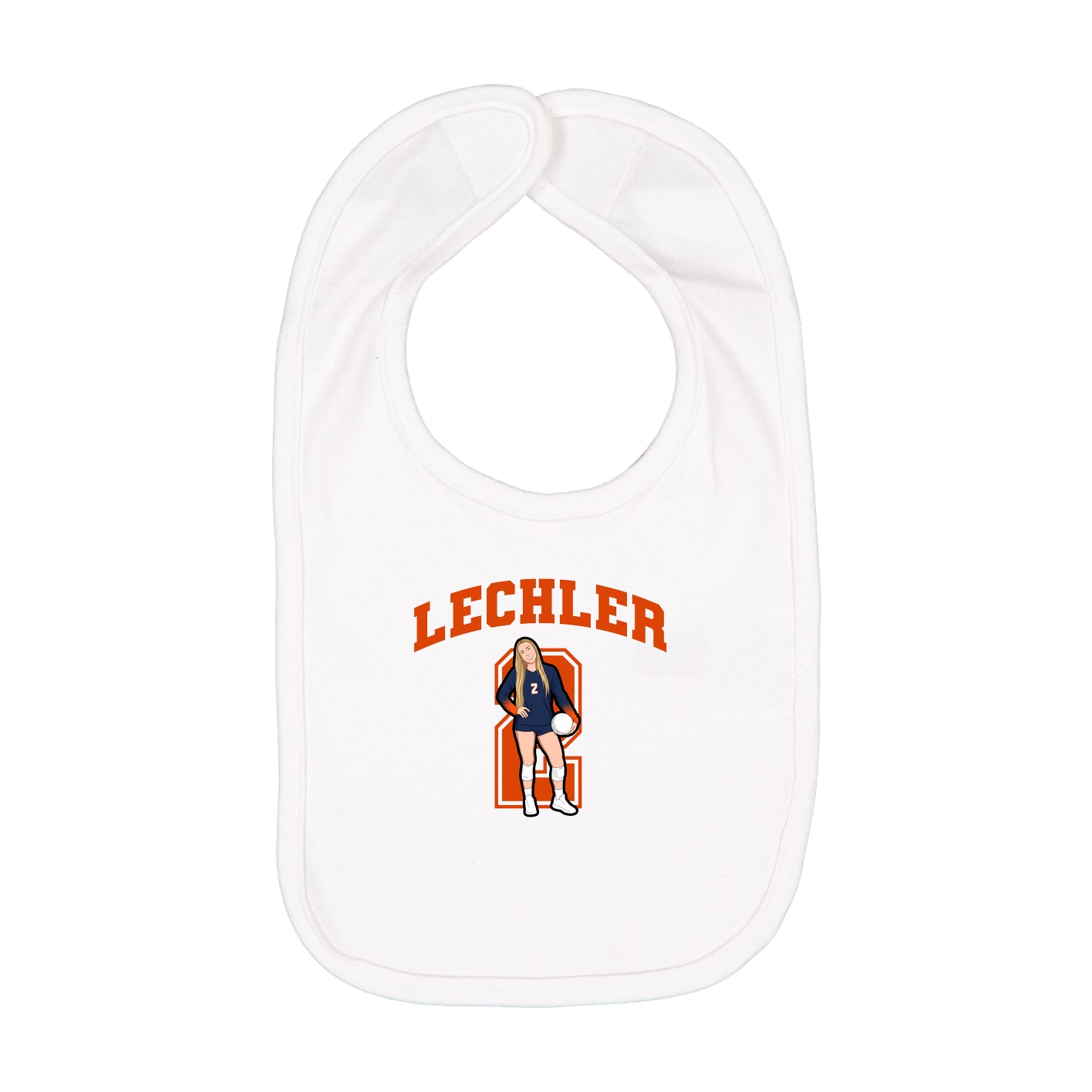 Infant Bib — Number in White