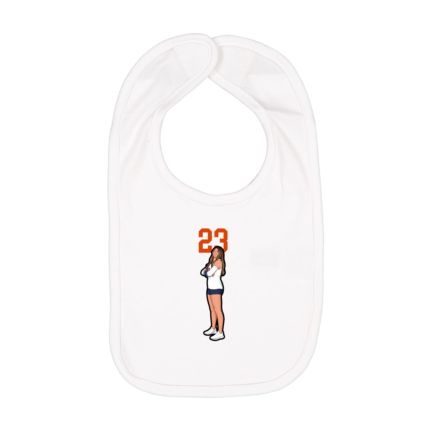 Infant Bib — Number Top in White
