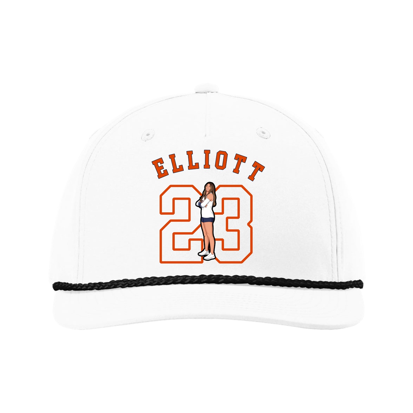 Five-Panel Classic Rope Cap — Shirsey Arch in White