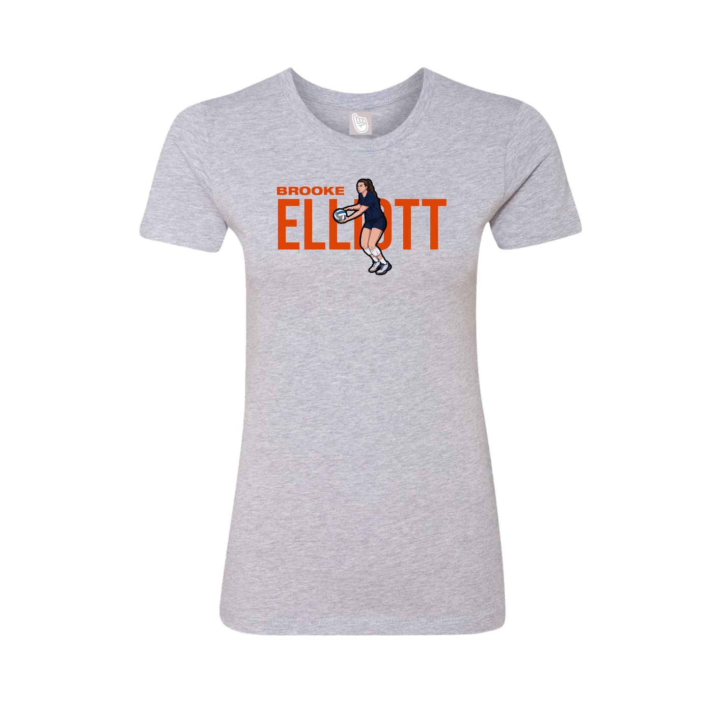 Fitted Women's Tee — Player Name in Grey