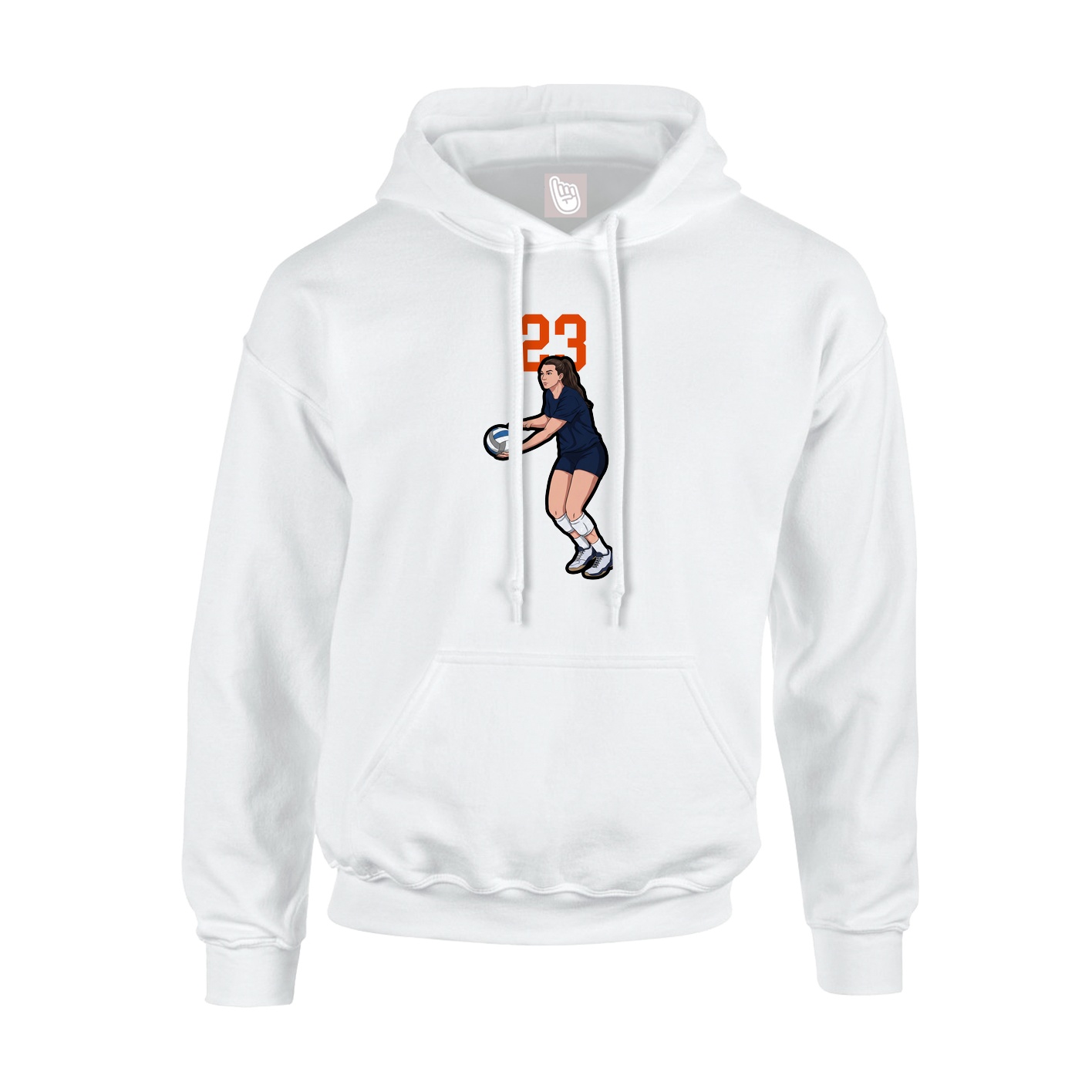 Hoodie — Number Top in White
