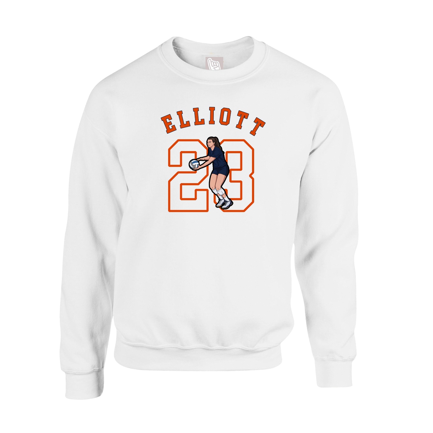 Fleece Crew — Shirsey Arch in White