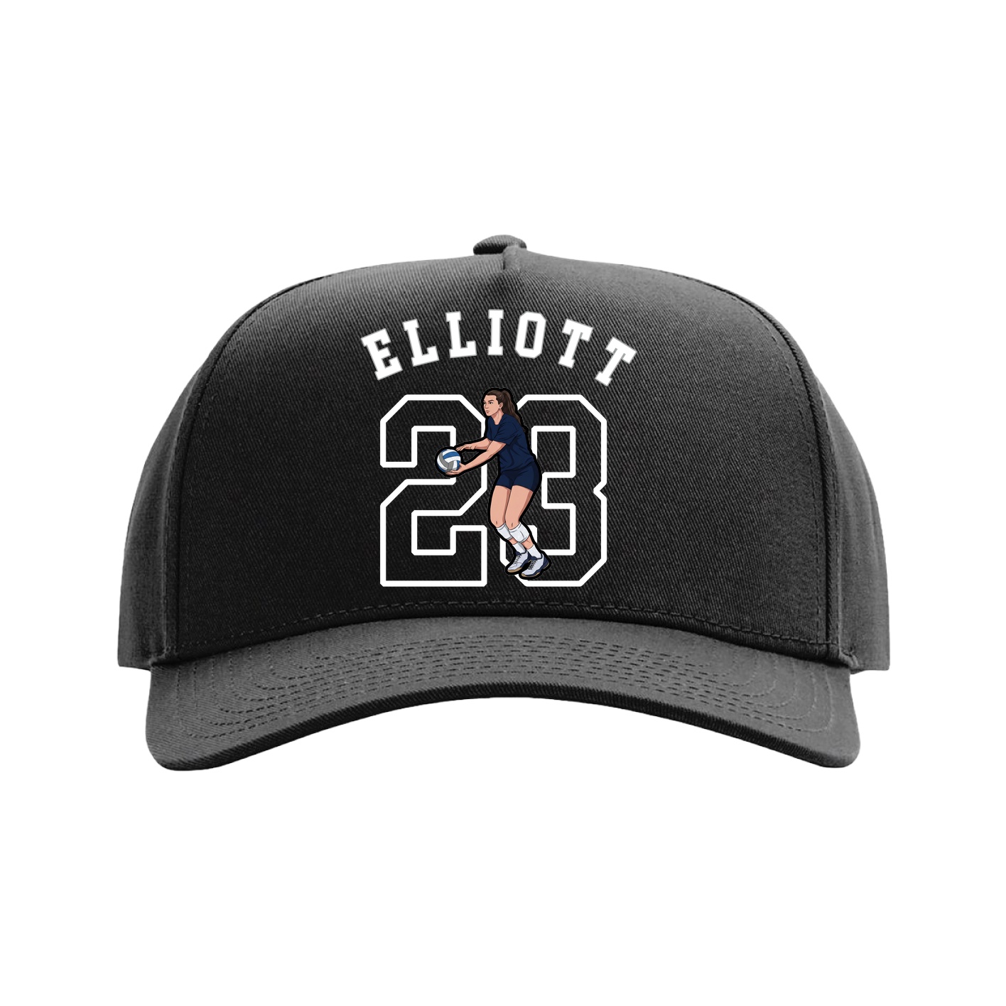 Full Fabric Five-Panel Champ Cap — Shirsey Arch in Black