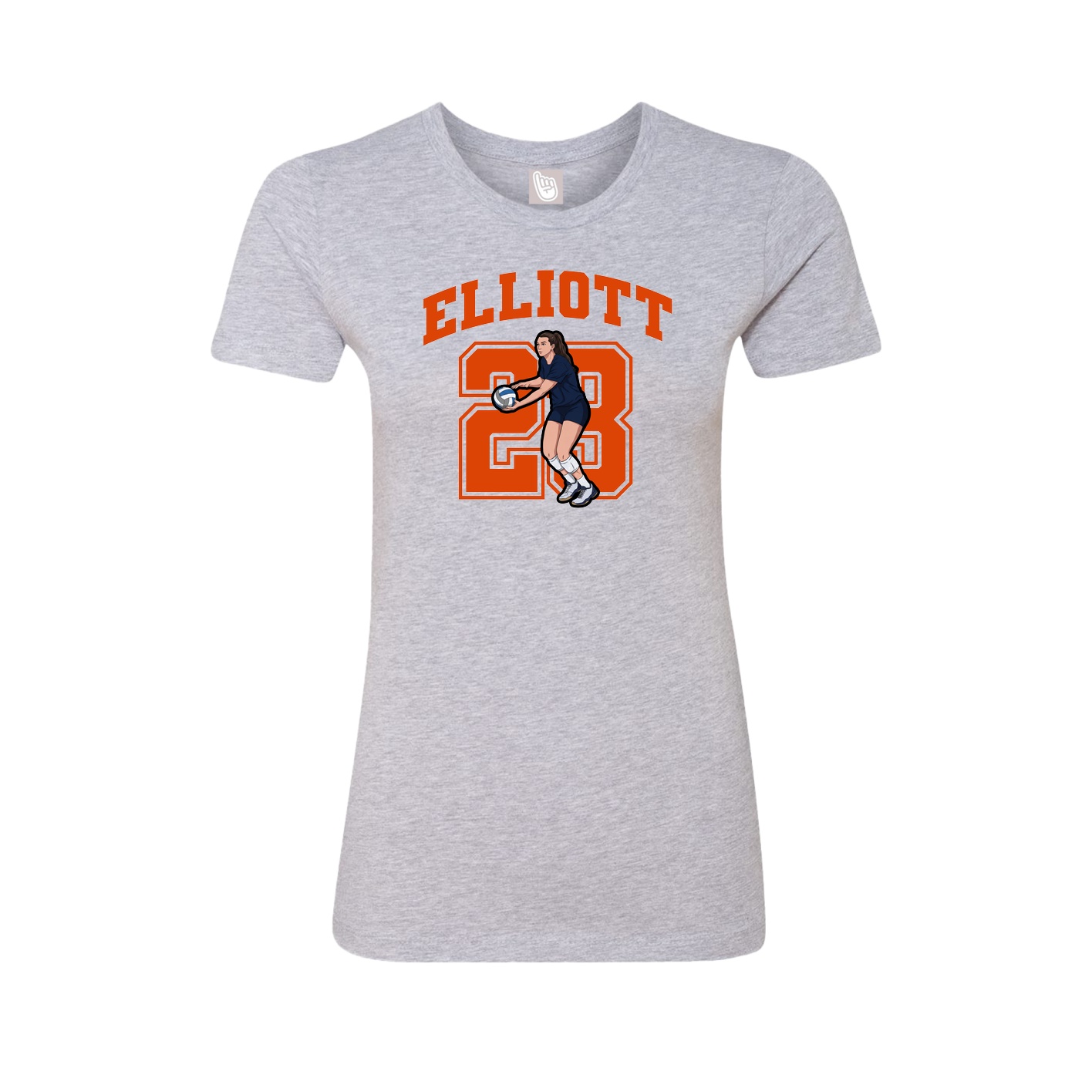 Fitted Women's Tee — Number in Grey