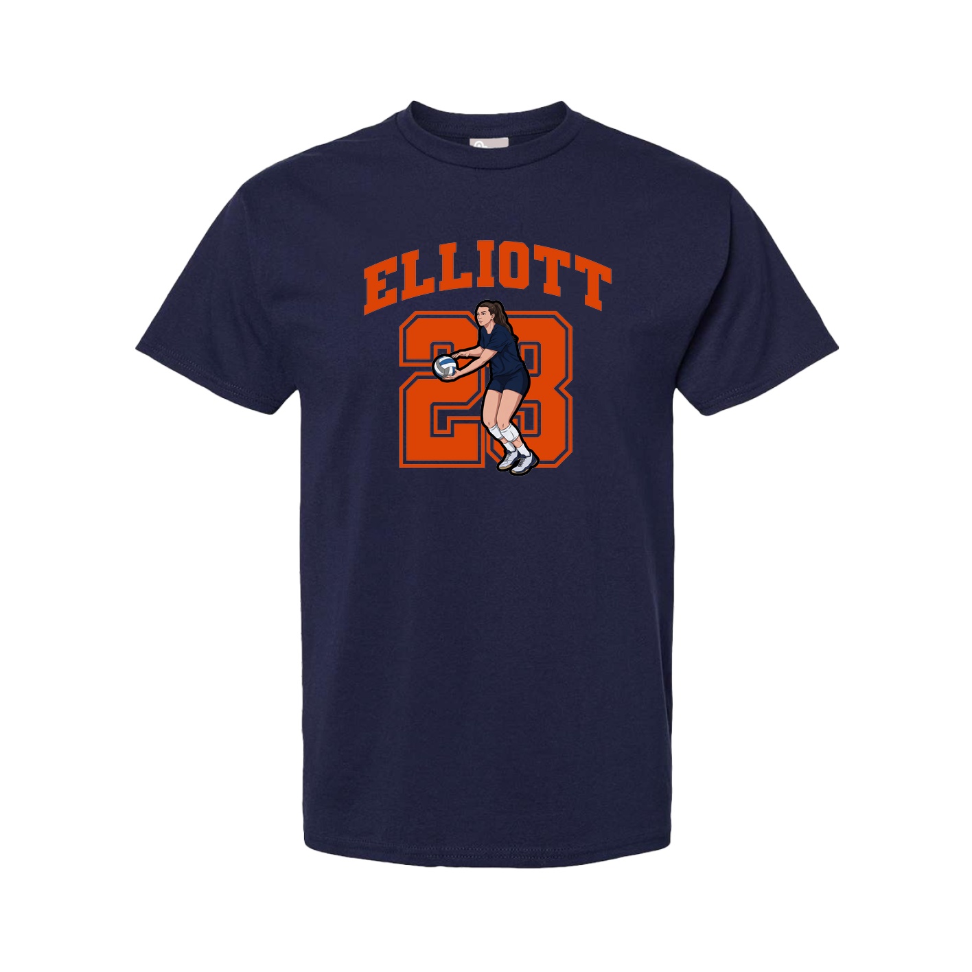 Youth Tee — Number in Navy