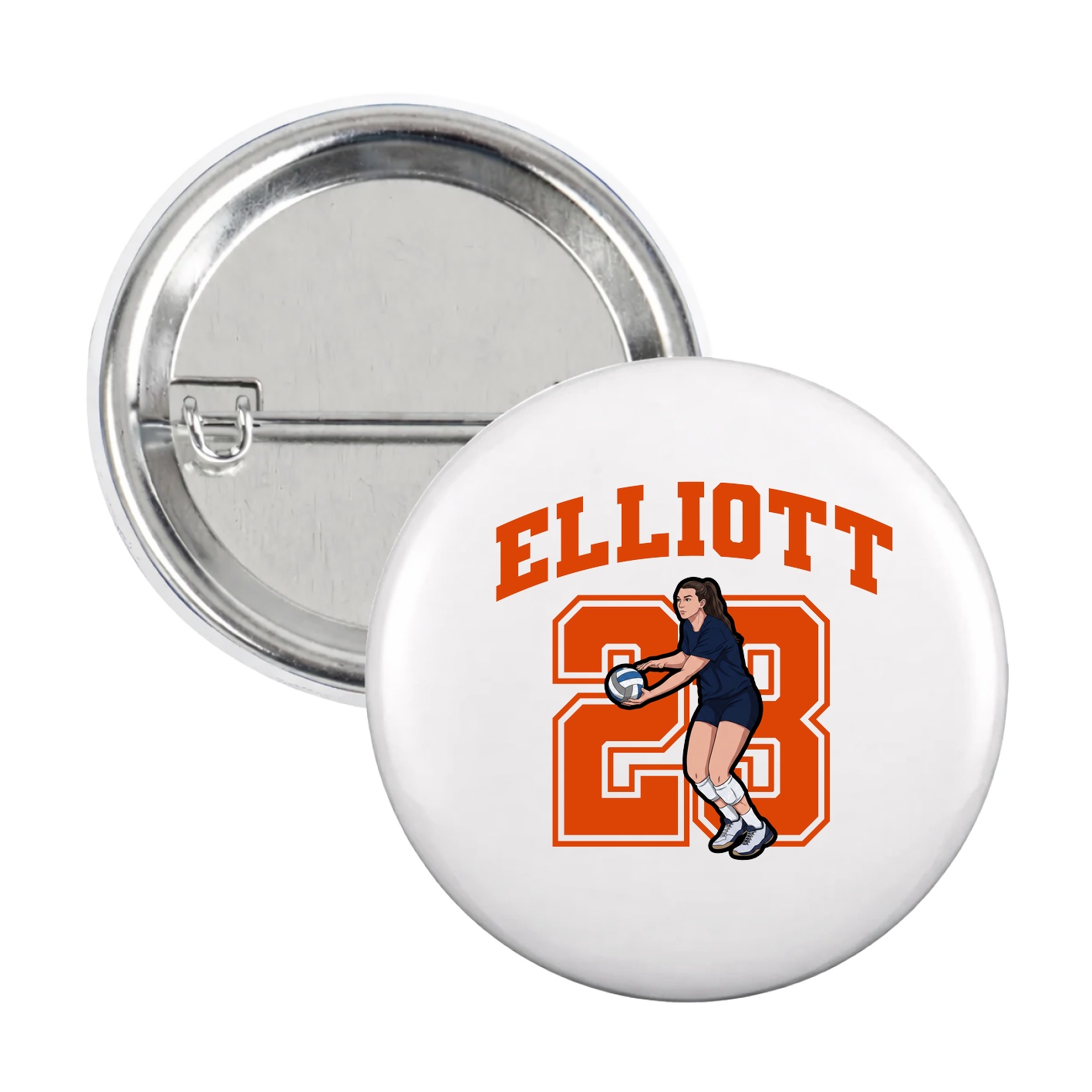 Game Day Button — Number in White