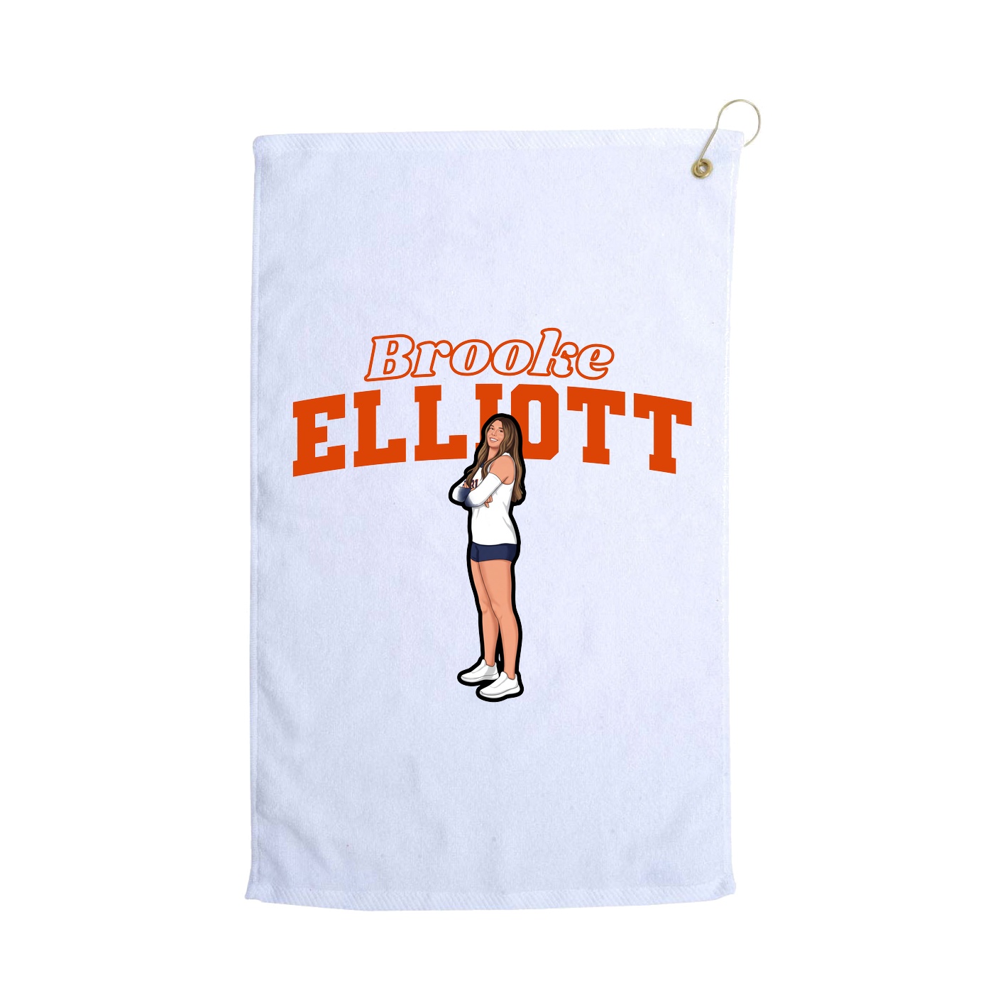 Golf Towel — Name Arch in White