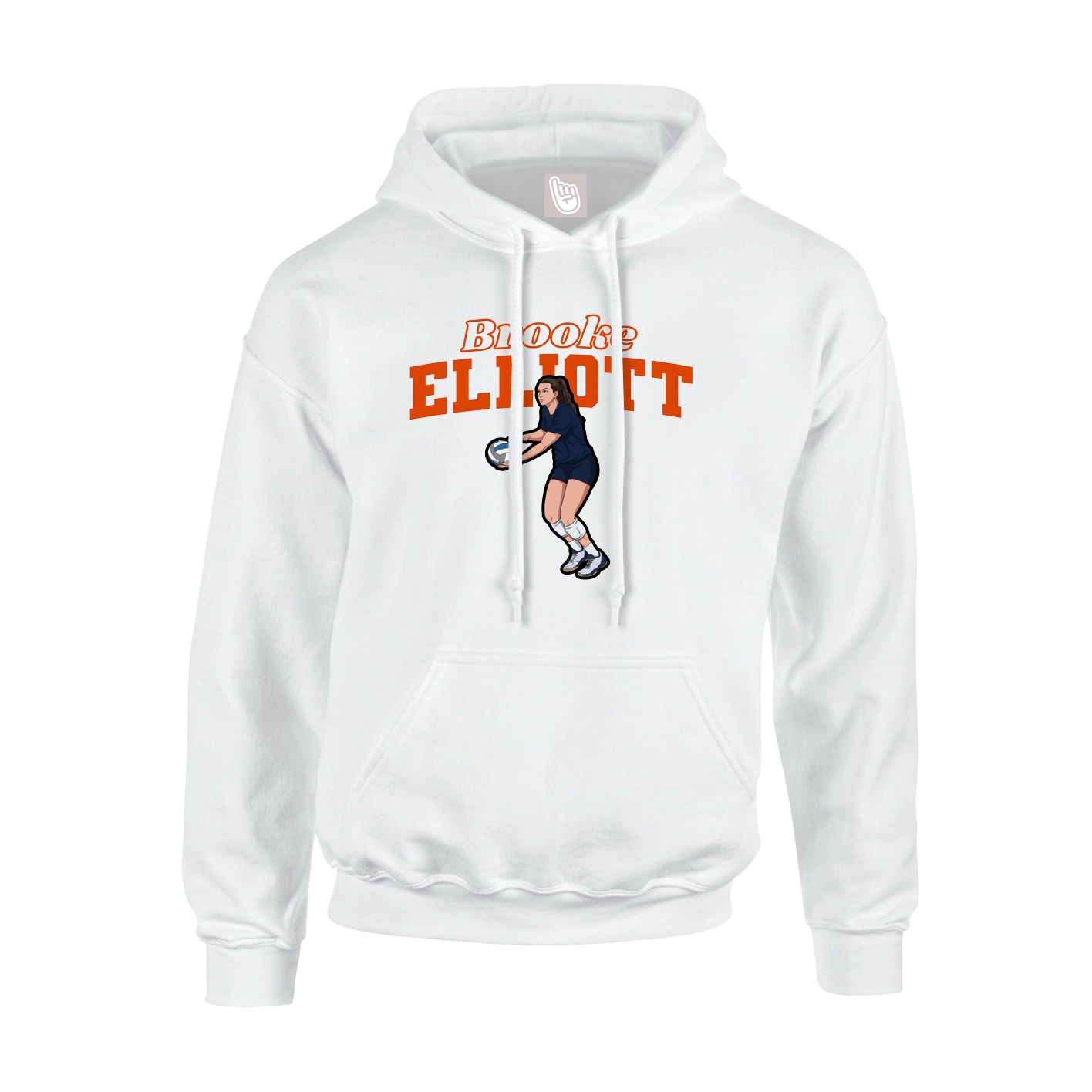 Youth Hoodie — Name Arch in White