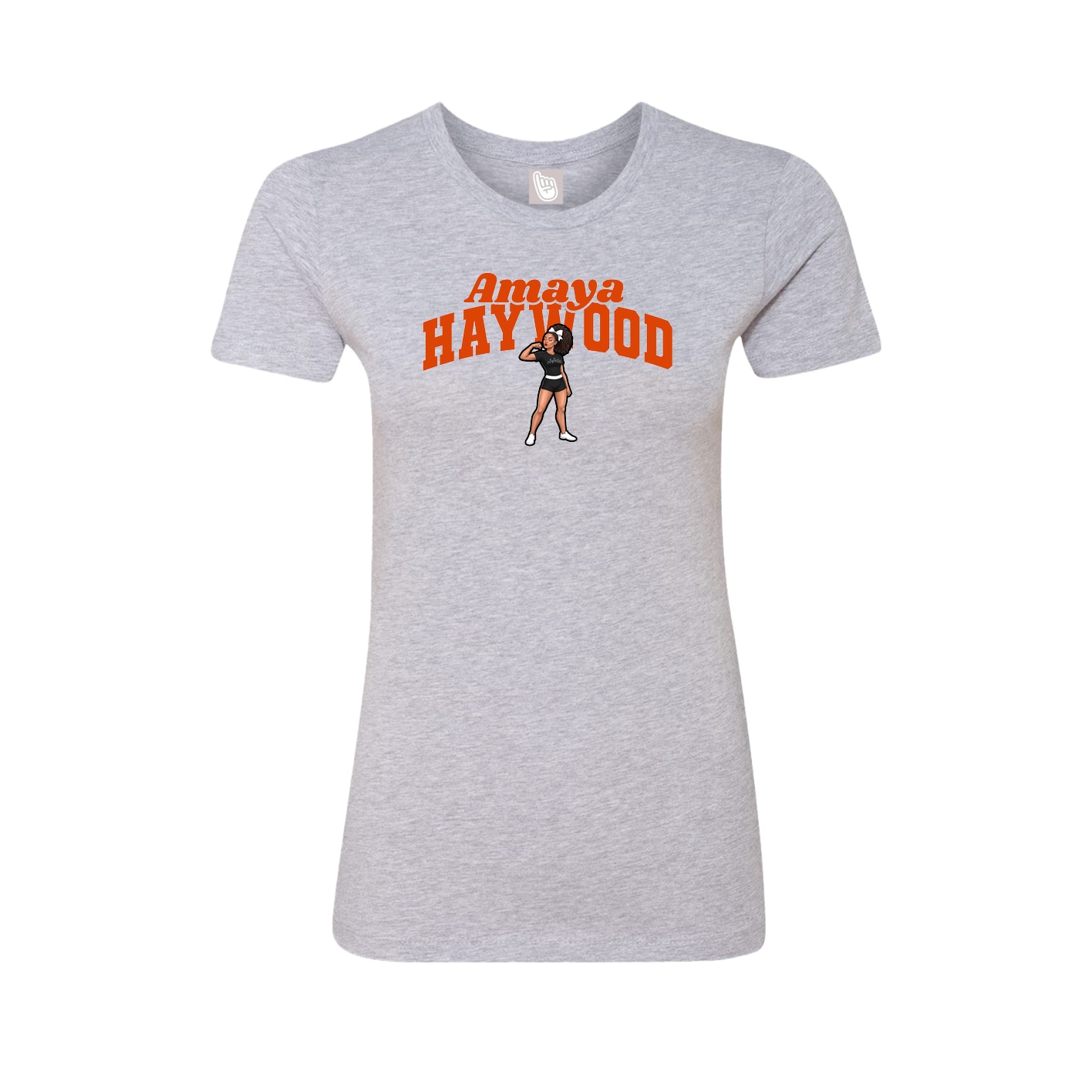 Fitted Women's Tee — Signature Arch in Grey