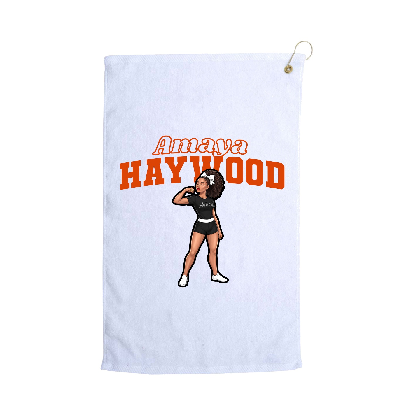 Golf Towel — Name Arch in White