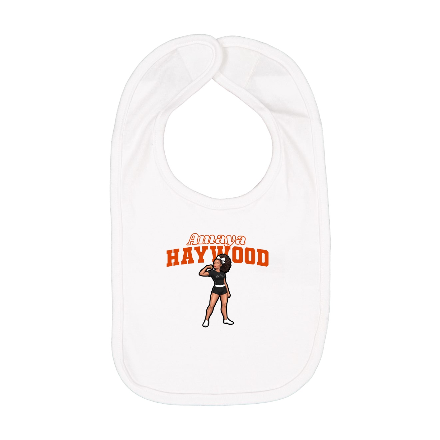 Infant Bib — Name Arch in White
