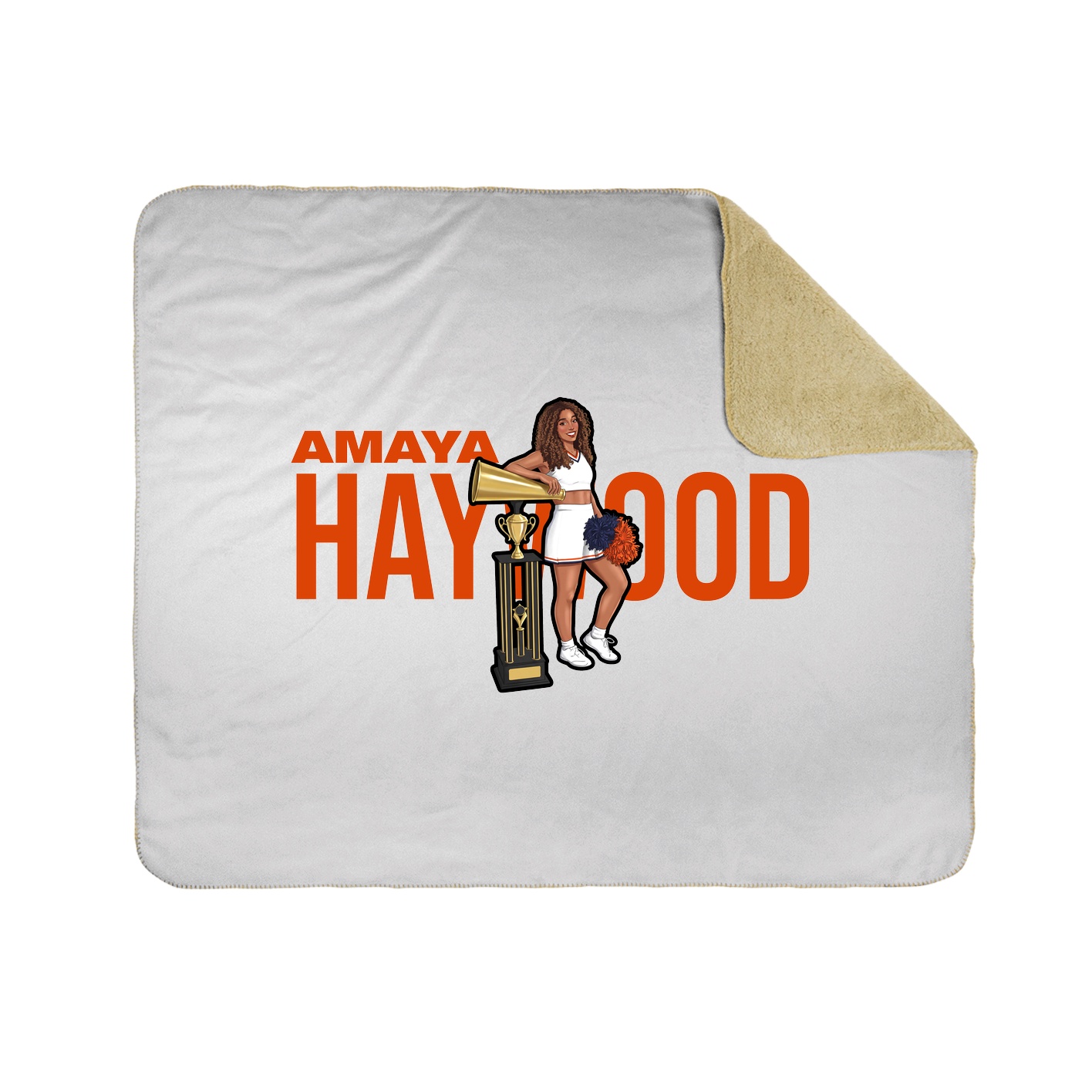 Throw Blanket — Player Name in White