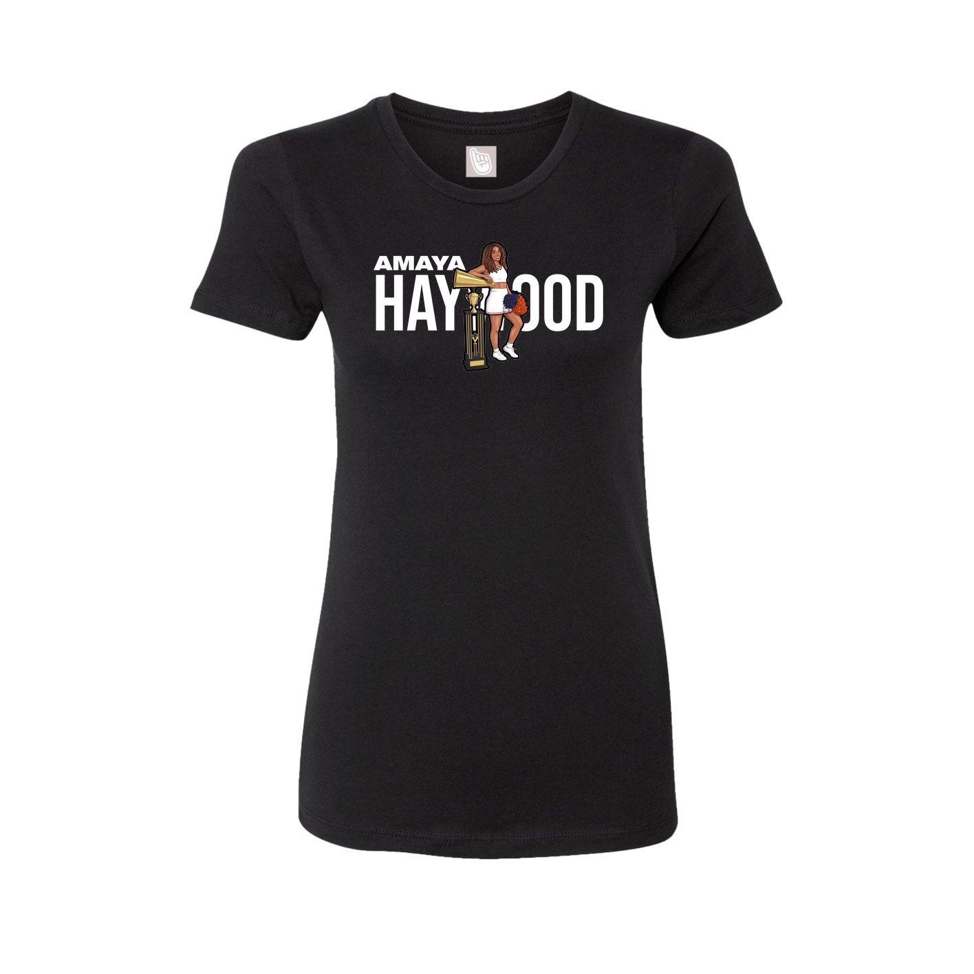 Fitted Women's Tee — Player Name in Black