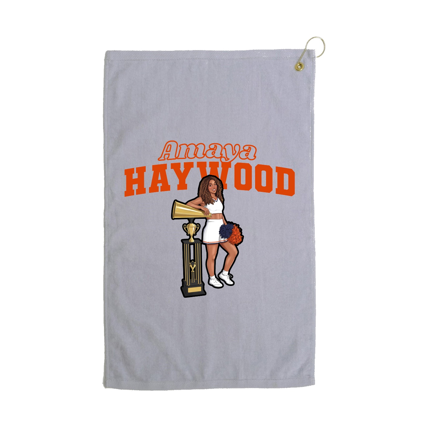 Golf Towel — Name Arch in Grey