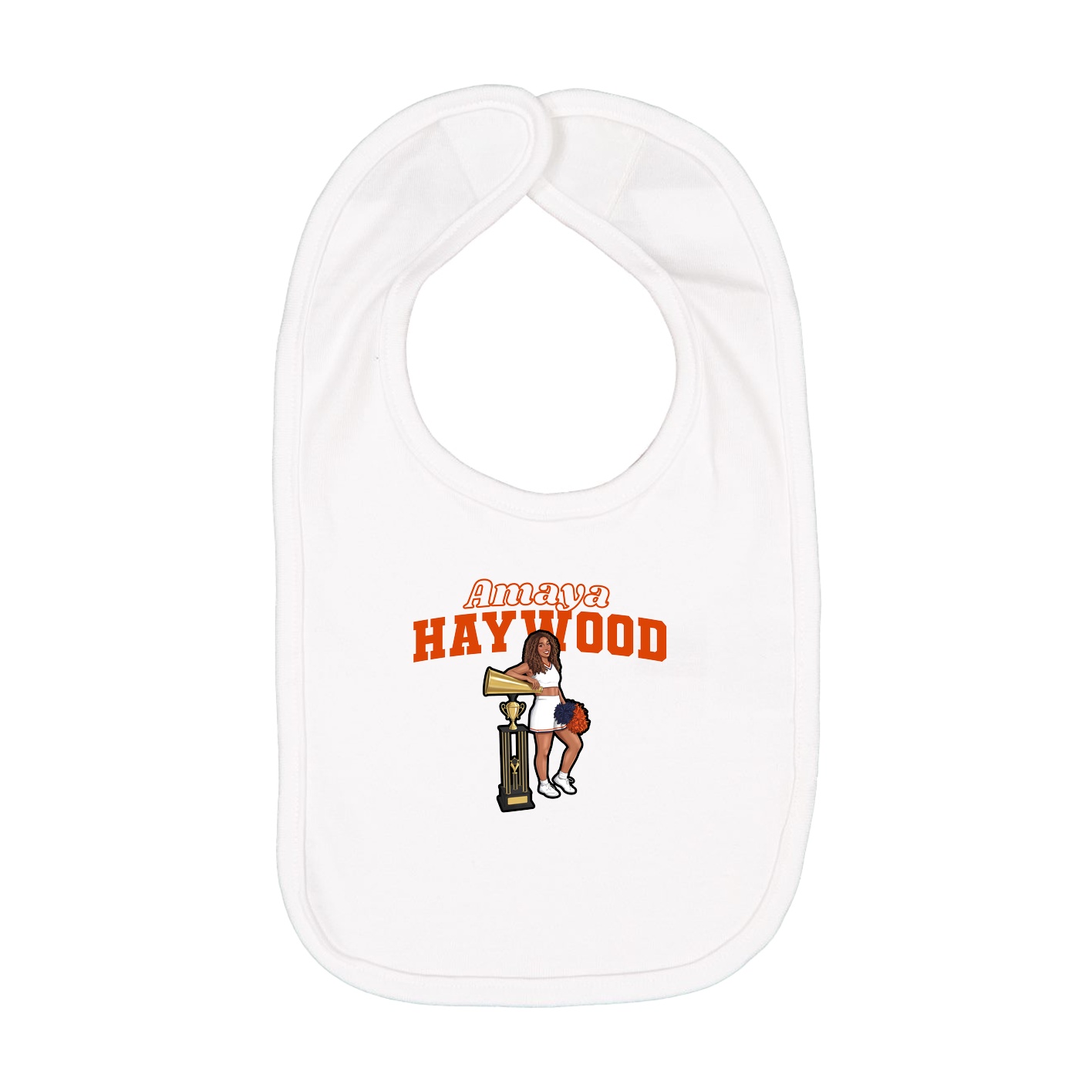 Infant Bib — Name Arch in White