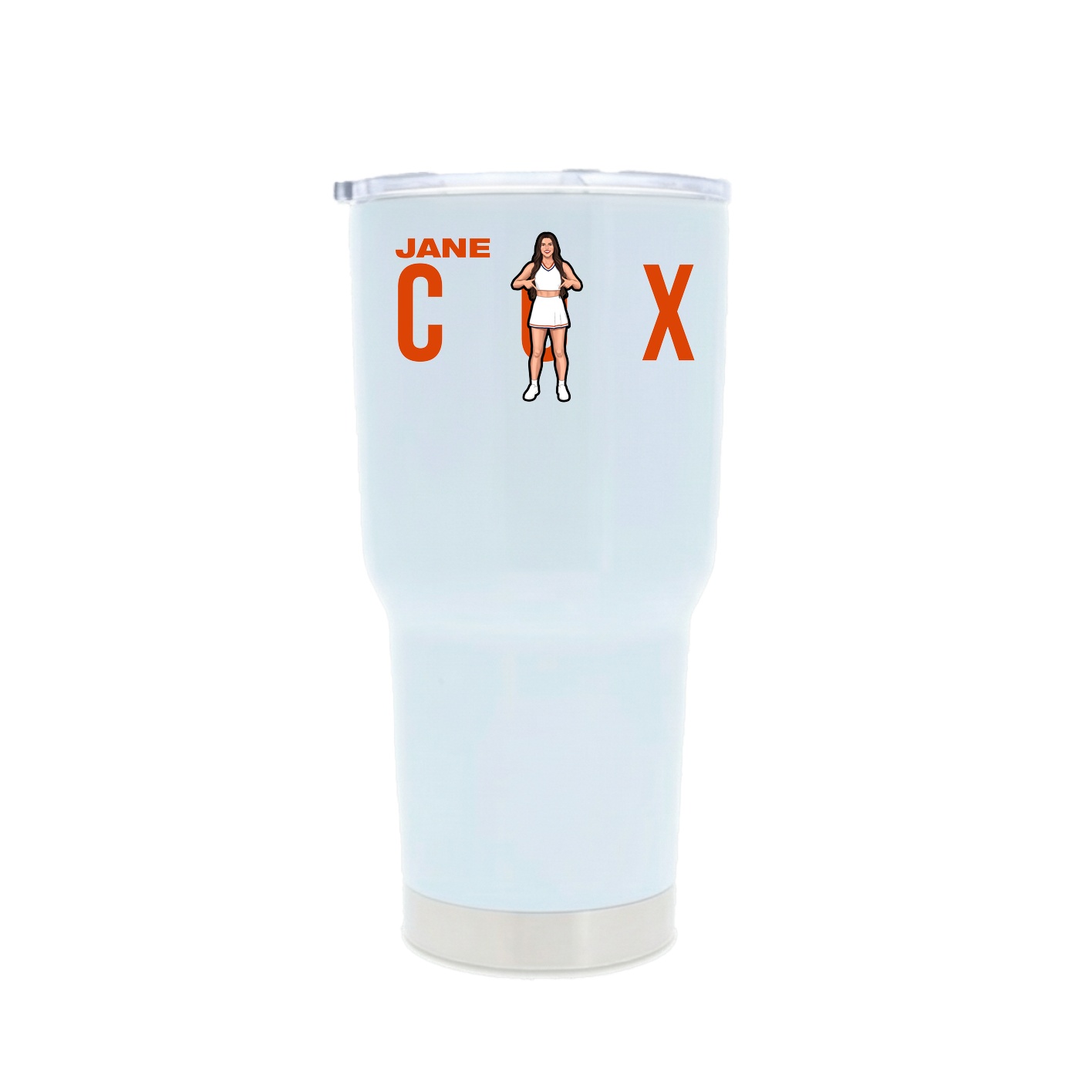 30oz Stainless Steel Tumbler — Player Name in White