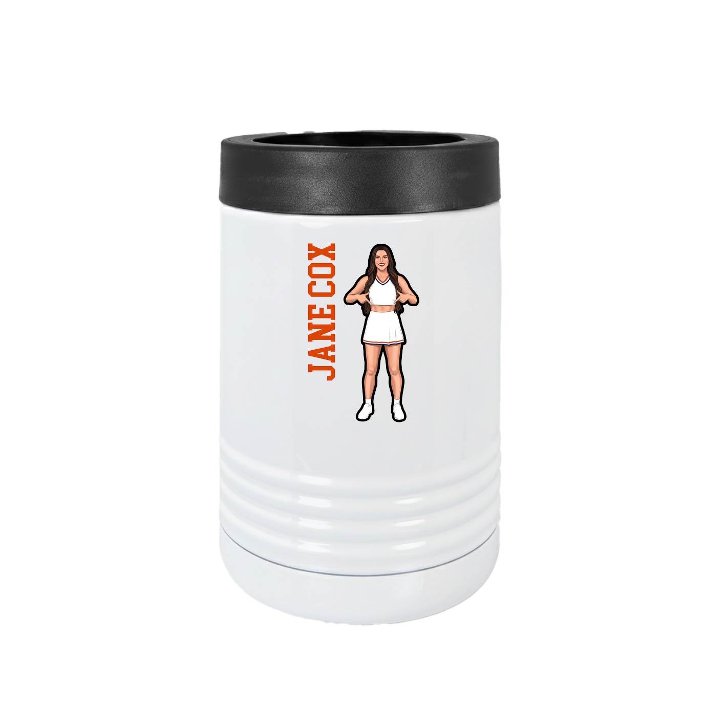 Beverage Holder — Name Vertical in White