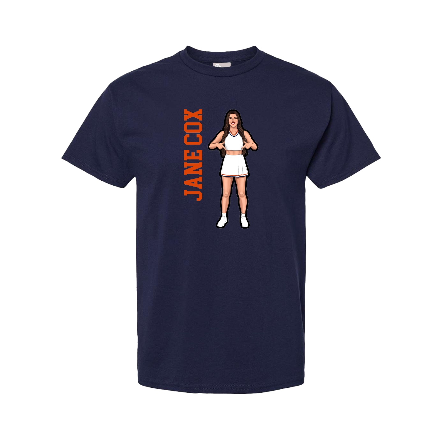 Tee — Name Vertical in Navy