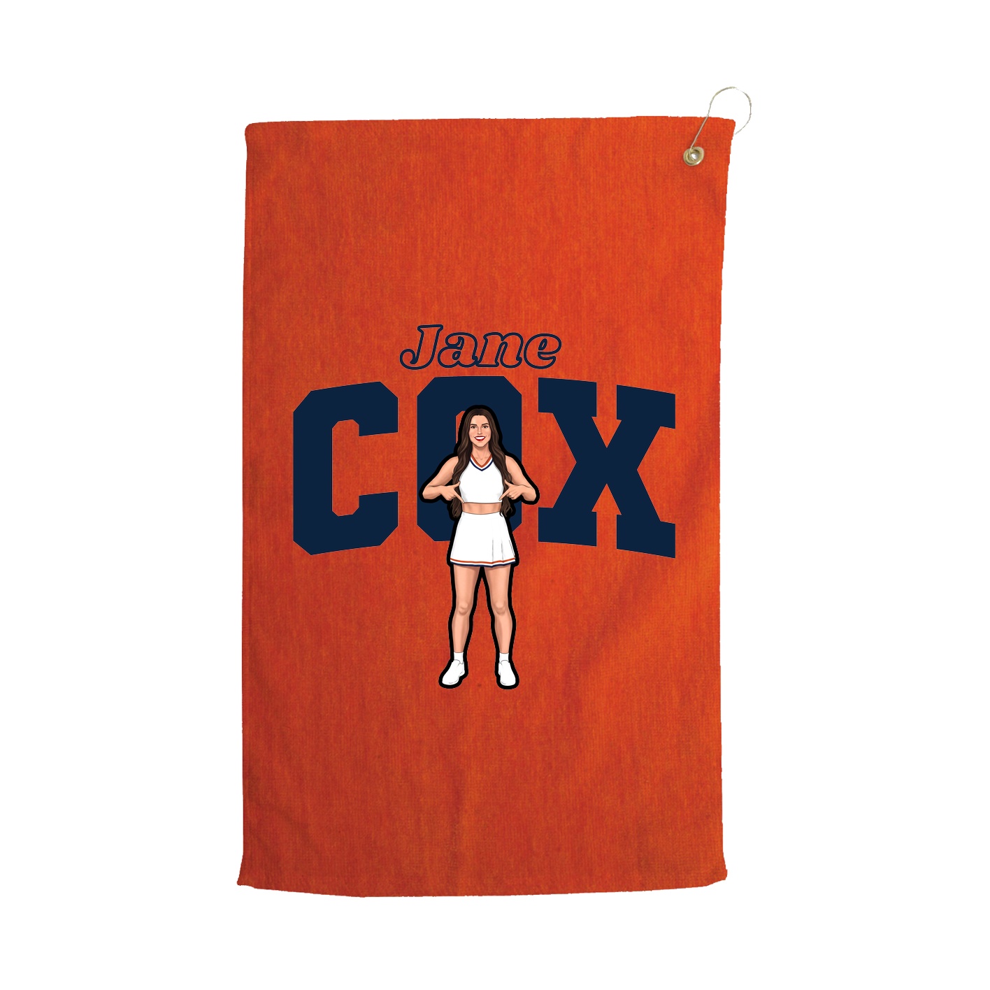Golf Towel — Name Arch in Orange