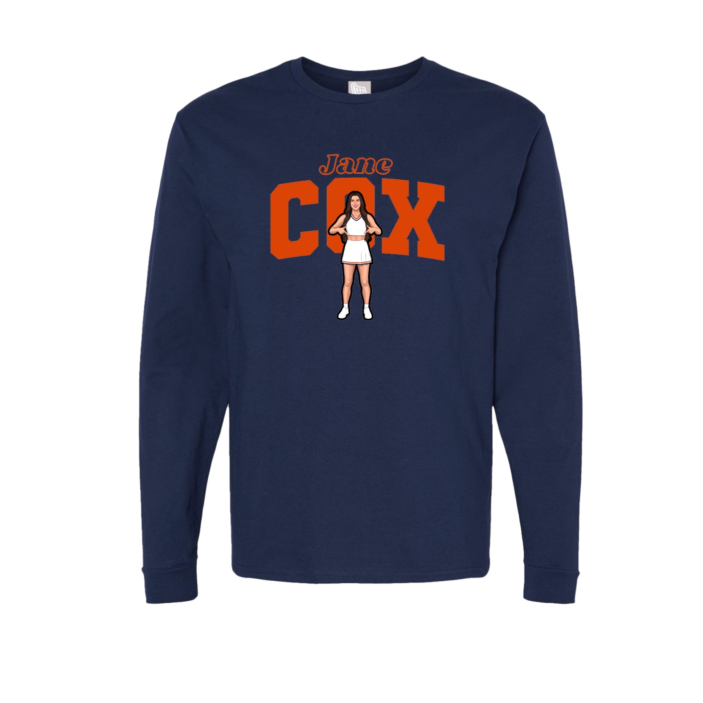 Long Sleeve Tee — Name Arch in Navy