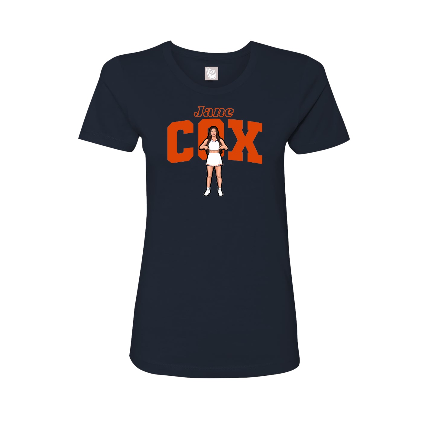 Fitted Women's Tee — Name Arch in Navy