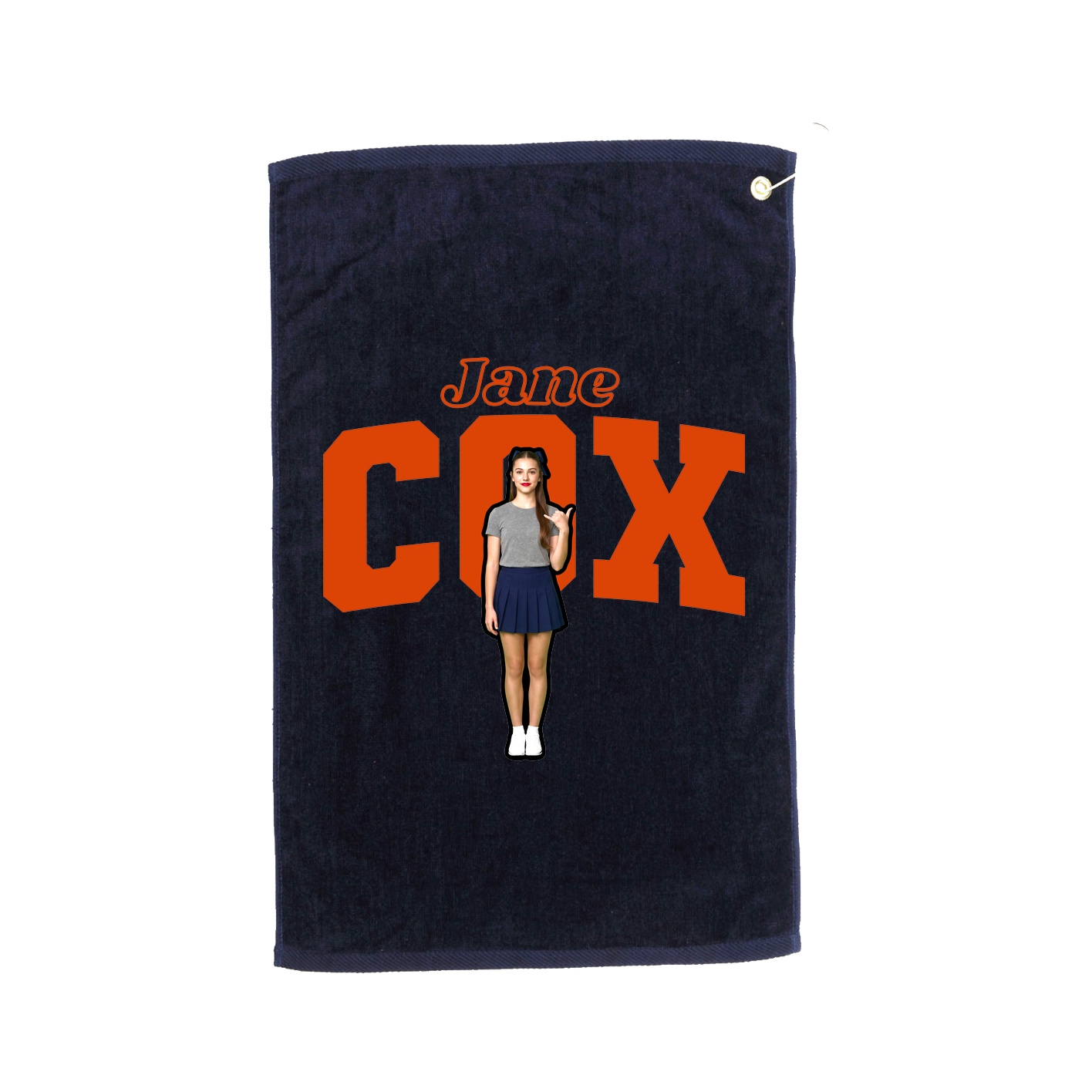 Golf Towel — Name Arch in Navy