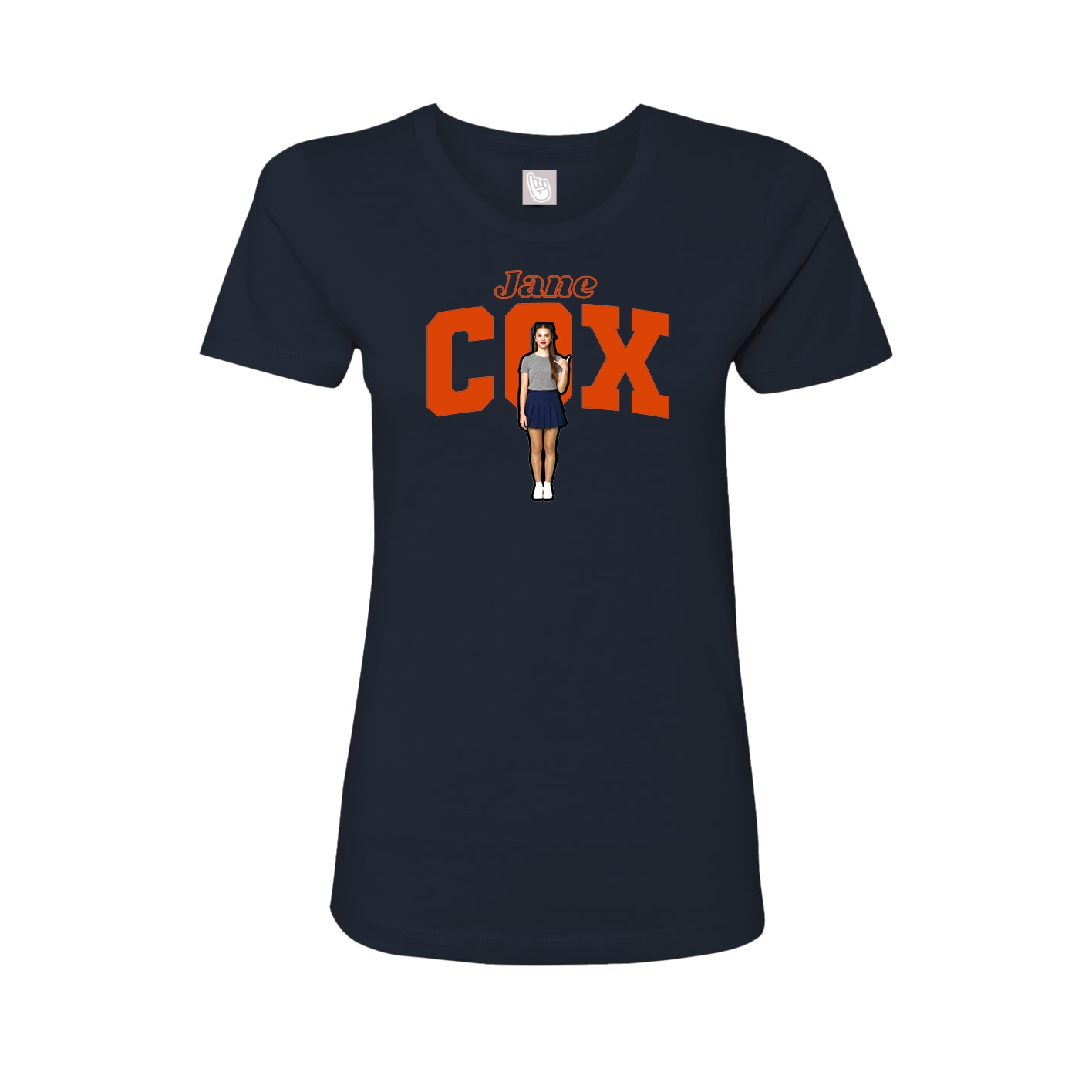 Fitted Women's Tee — Name Arch in Navy