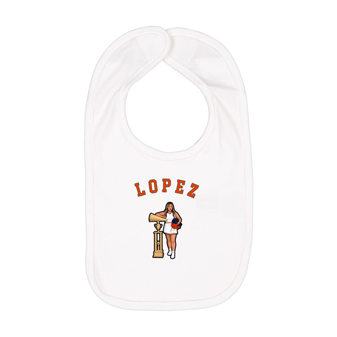 Infant Bib — Shirsey Arch in White