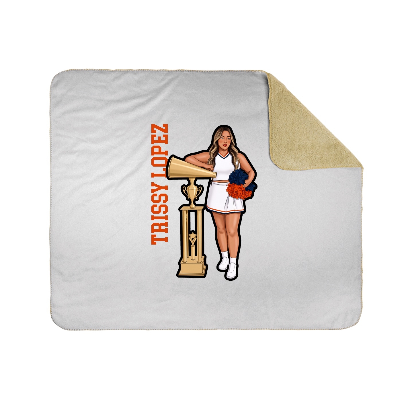 Throw Blanket — Name Vertical in White