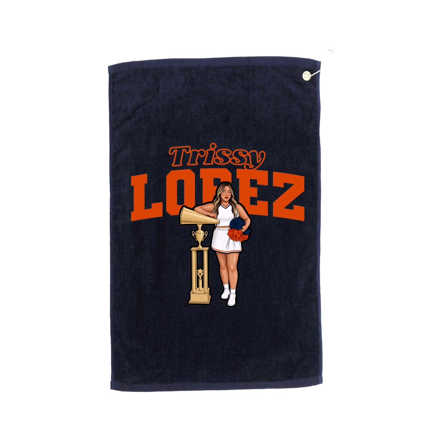 Golf Towel — Name Arch in Navy