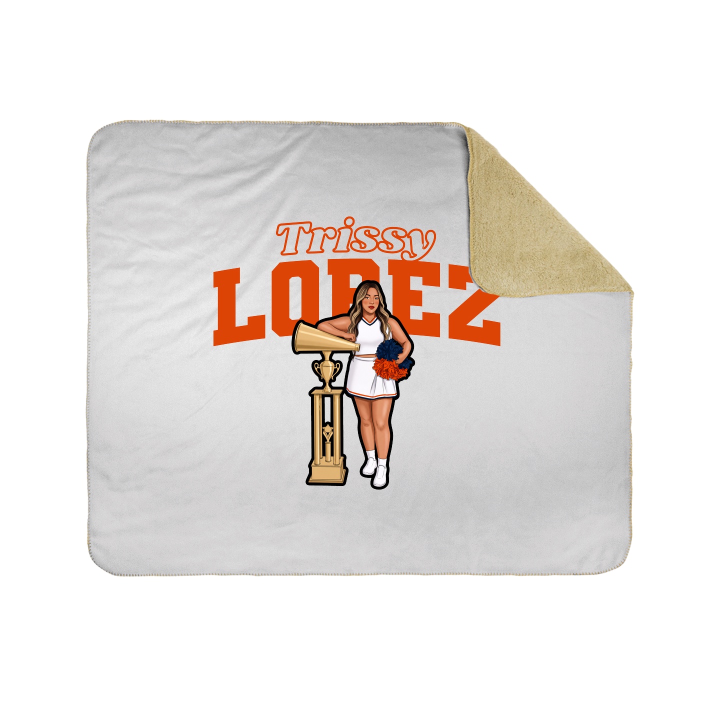 Throw Blanket — Name Arch in White