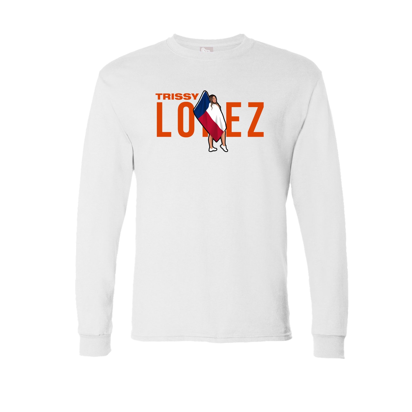 Long Sleeve Tee — Player Name in White