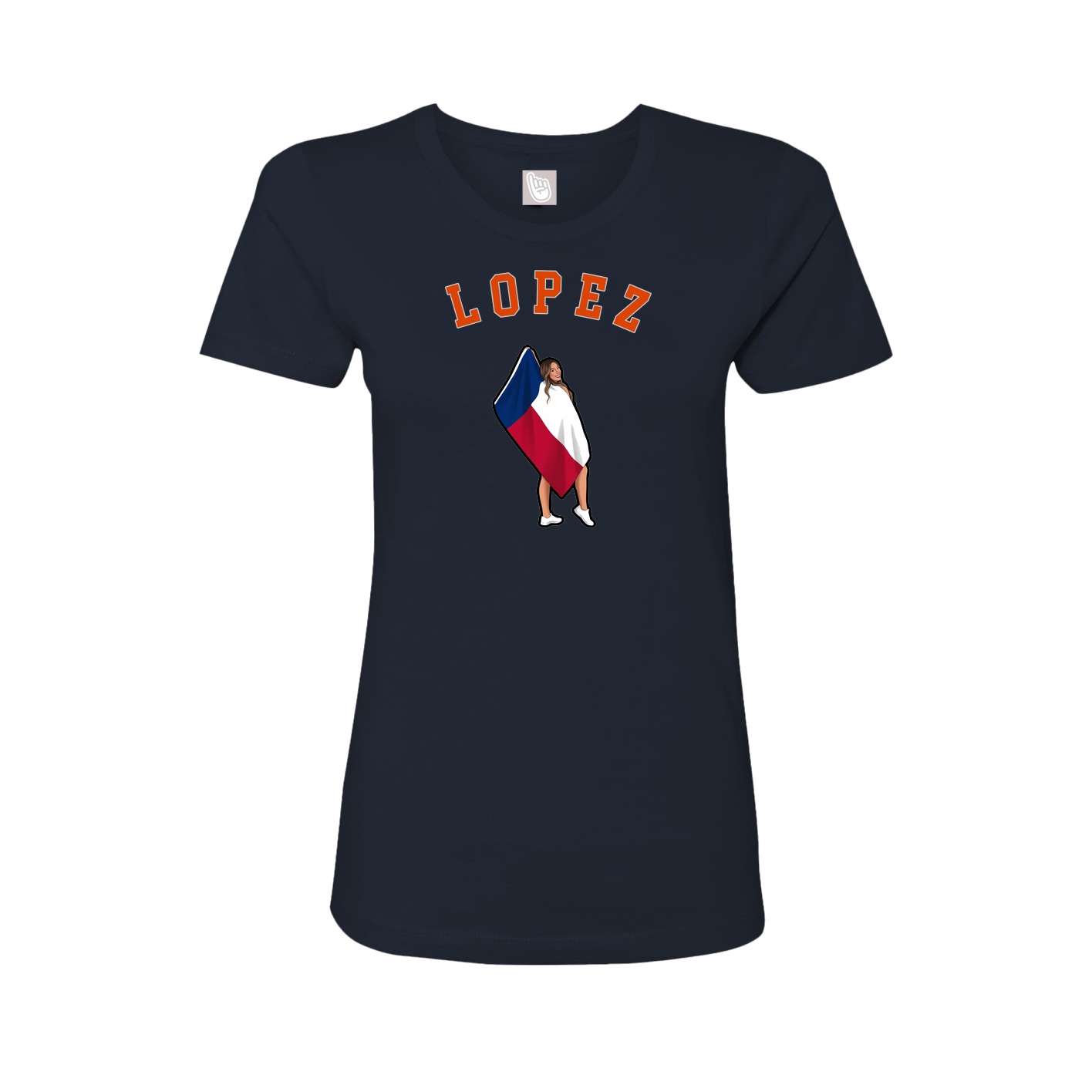 Fitted Women's Tee — Shirsey Arch in Navy
