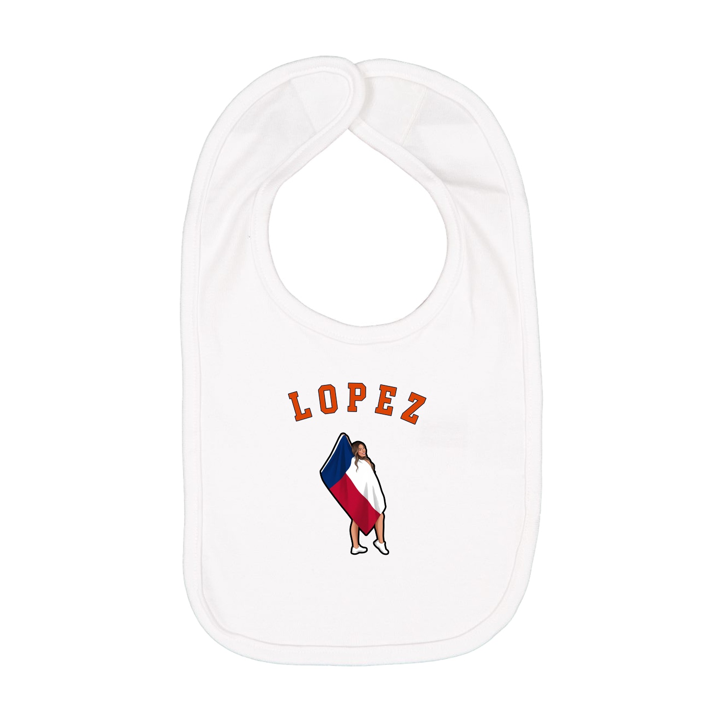 Infant Bib — Shirsey Arch in White
