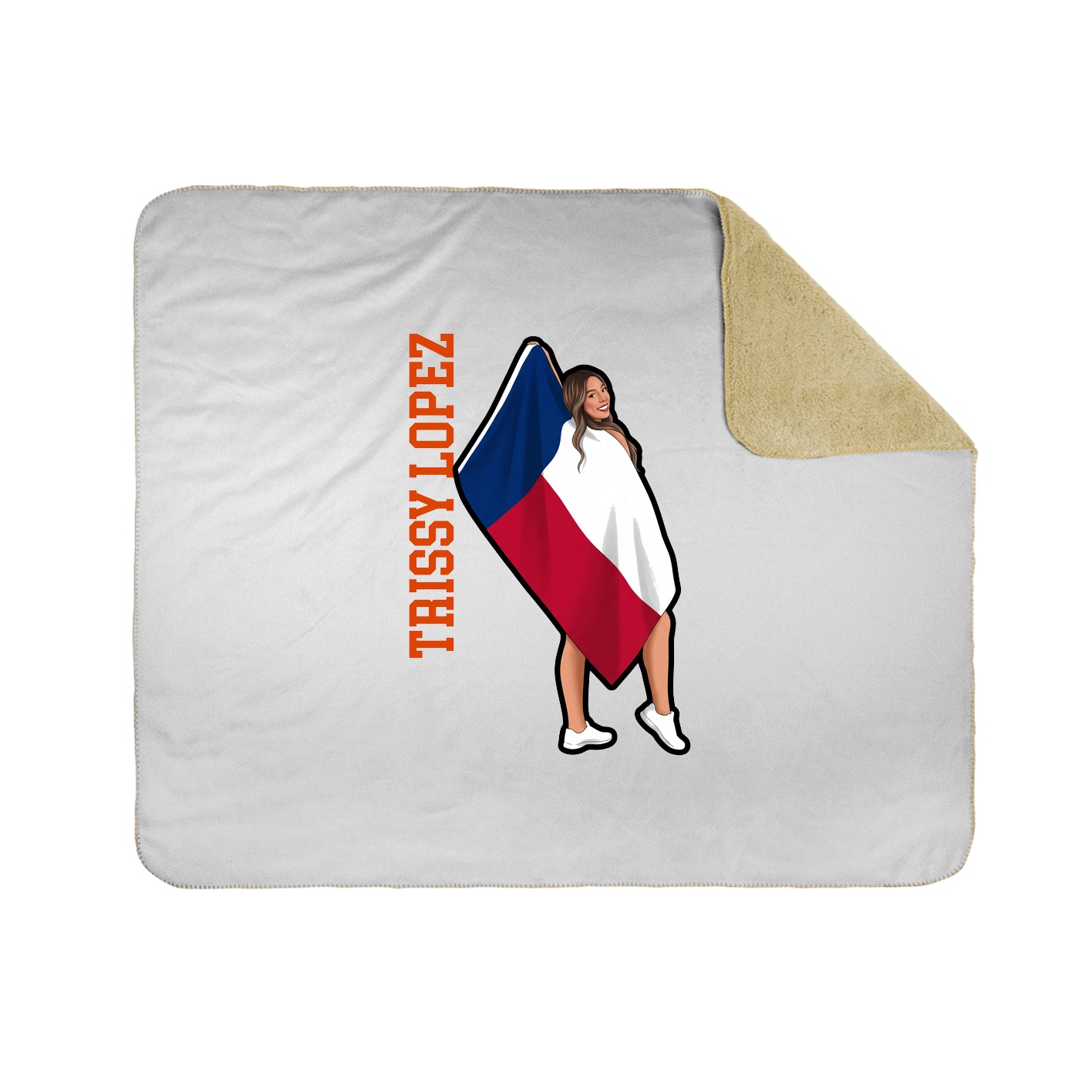 Throw Blanket — Name Vertical in White