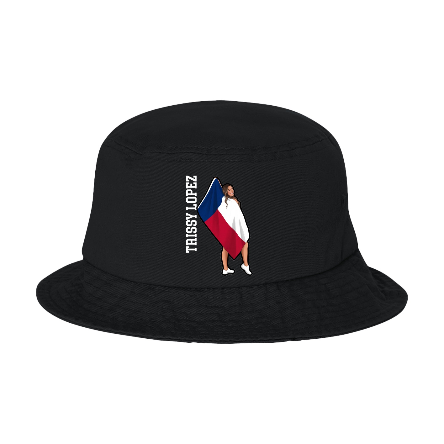 Bucket Cap — Name Vertical in Black