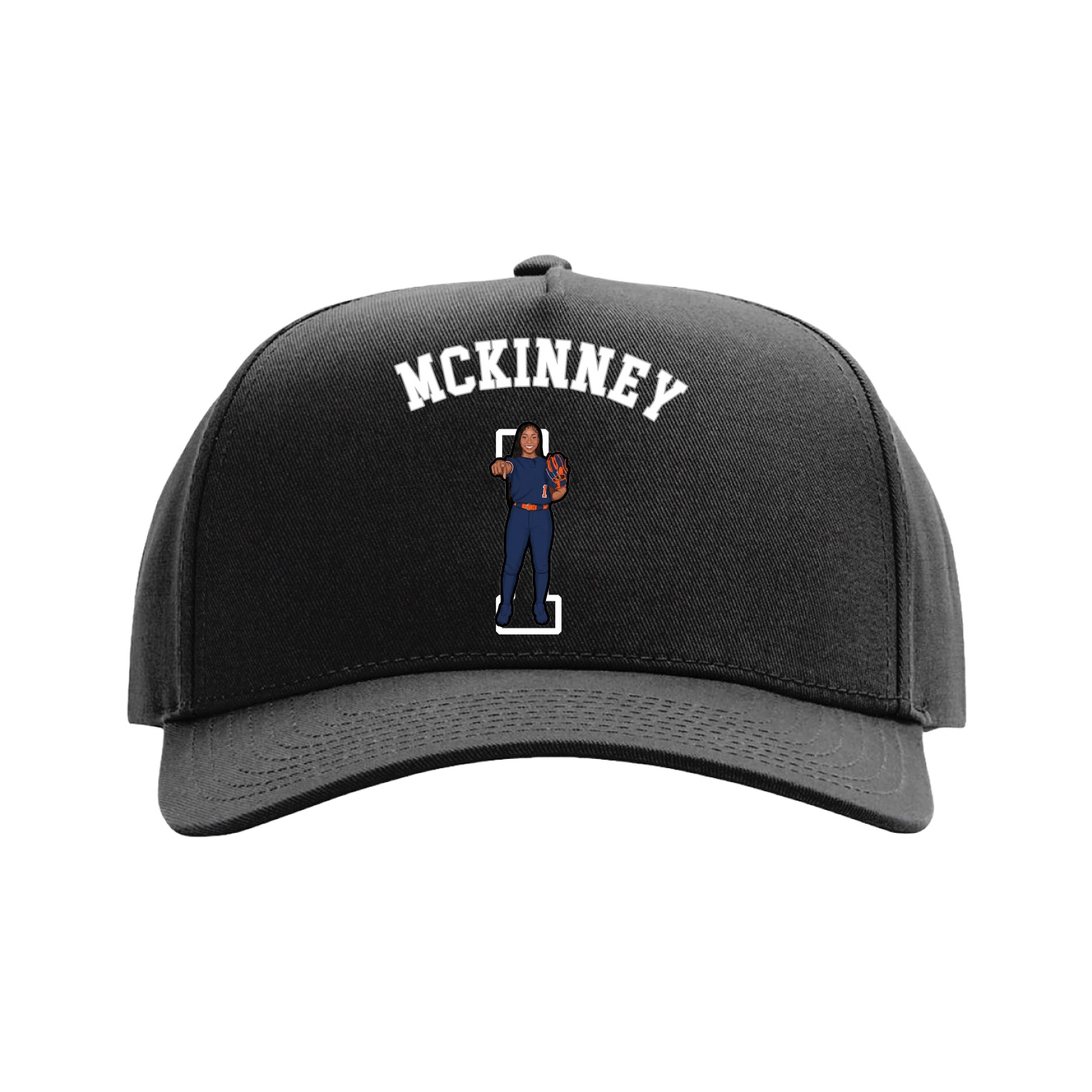 Full Fabric Five-Panel Champ Cap — Shirsey Arch in Black