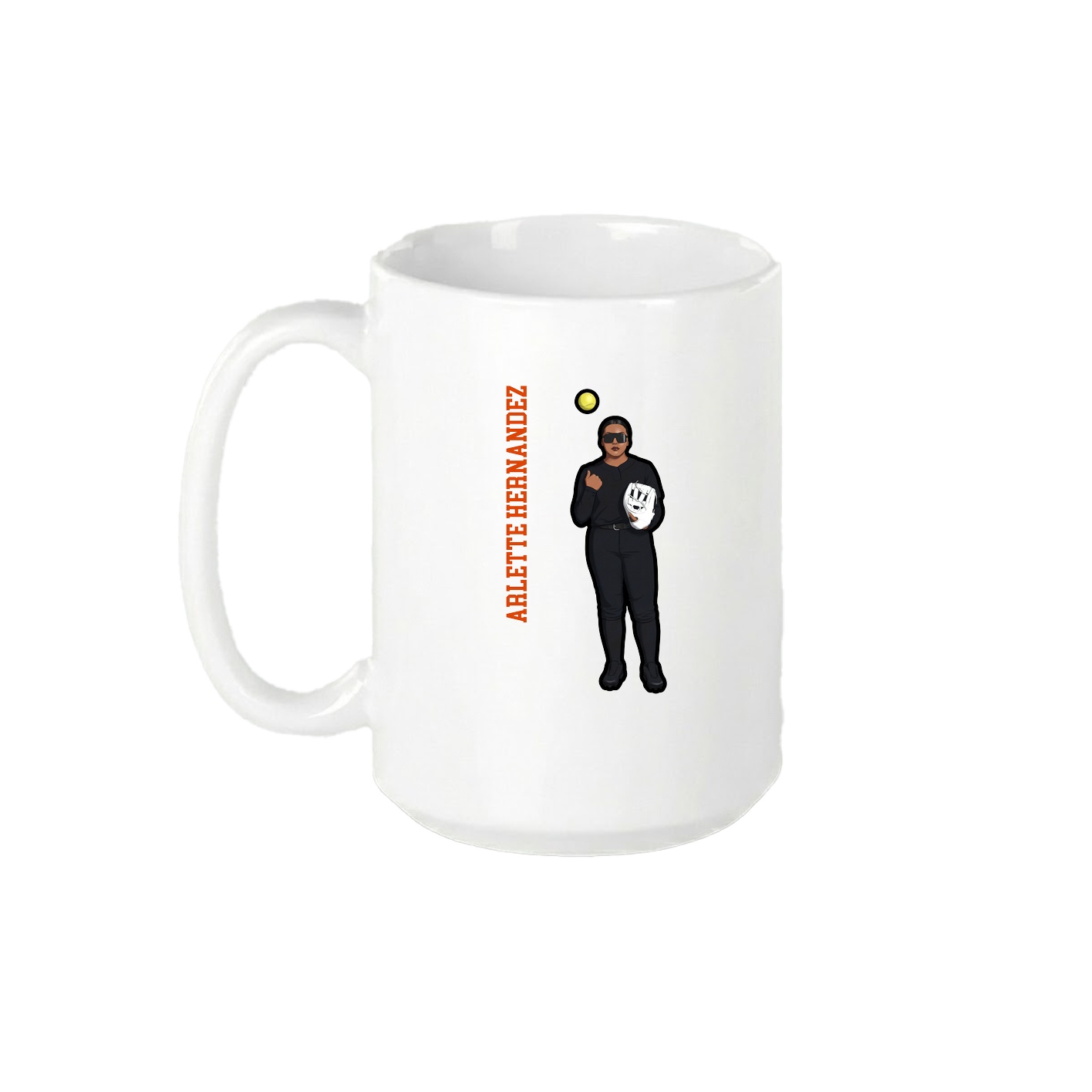 15oz Coffee Mug — Name Vertical in White