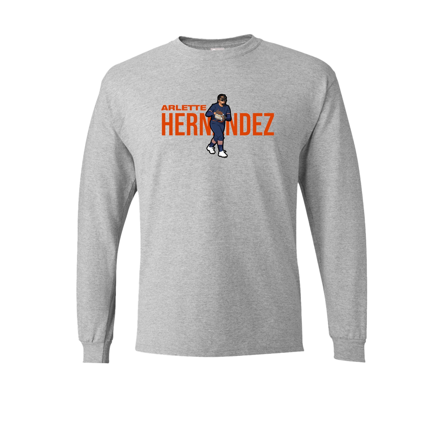 Long Sleeve Tee — Player Name in Grey