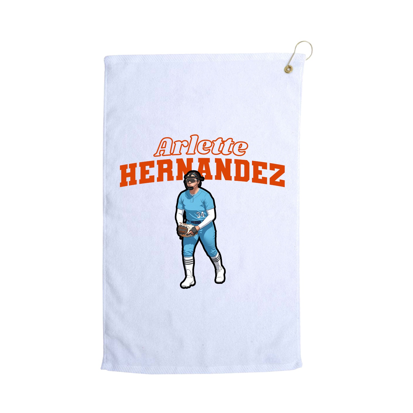 Golf Towel — Name Arch in White