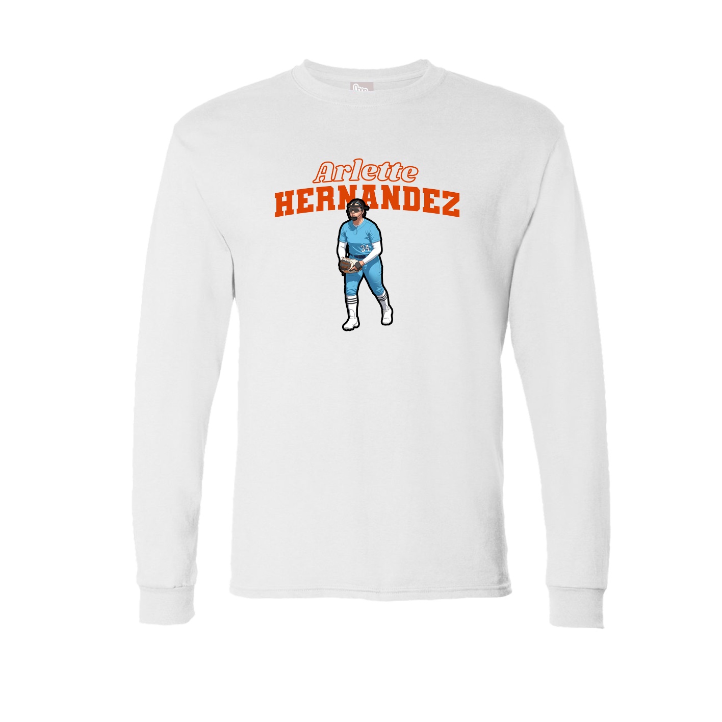 Long Sleeve Tee — Name Arch in White